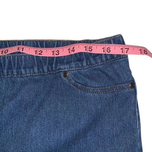 Blair Womens Elastic Waist Stretch Denim Pants Large - Picture 7 of 8